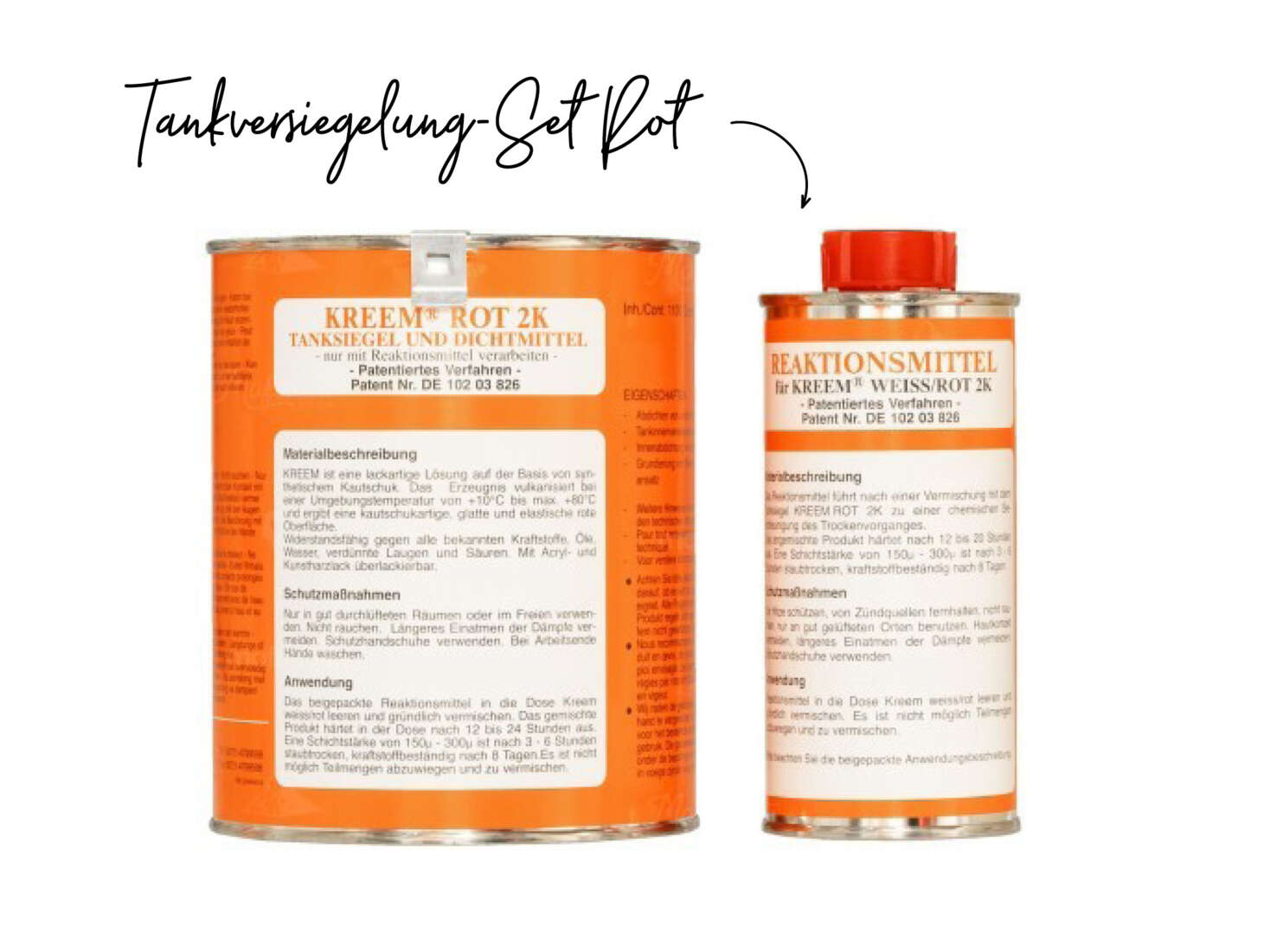 Set Tankversiegelung rot für 25 L Tank Set Tankversiegelung rot für 25 L Tank