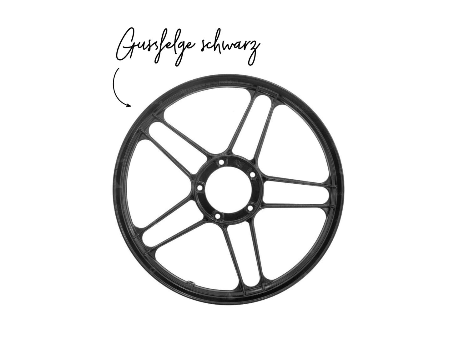 Felge 16" Grimeca Guss Puch Maxi schwarz original Felge 16" Grimeca Guss Puch Maxi schwarz original