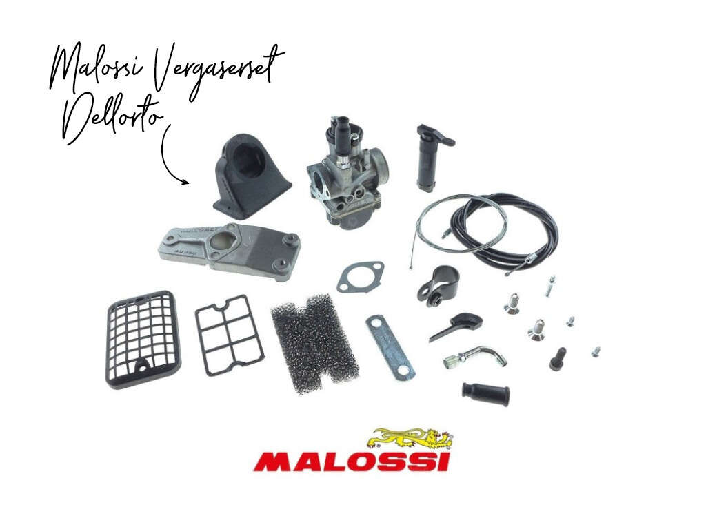 Komplettes Vergaserset mit einem 19/19 mm PHBG Rennvergaser von Dell'Orto passend zum Malossi Renngehäuse Komplettes Vergaserset mit einem 19/19 mm PHBG Rennvergaser von Dell'Orto passend zum Malossi Renngehäuse
