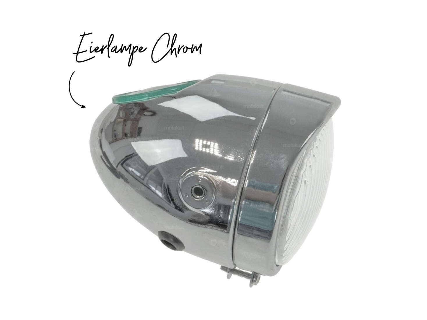 Eierlampe Ø 103 mm (seitliche Bef.) Chrom Eierlampe Ø 103 mm (seitliche Bef.) Chrom