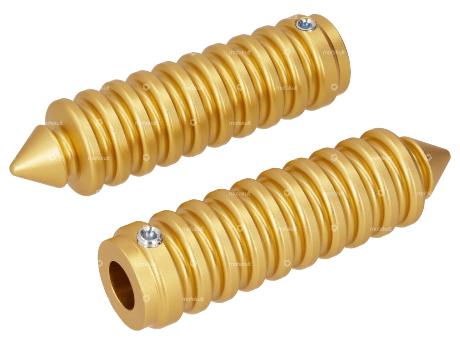 66HEROES Fussrasten gerillt spitz gelb Carousel Image 1