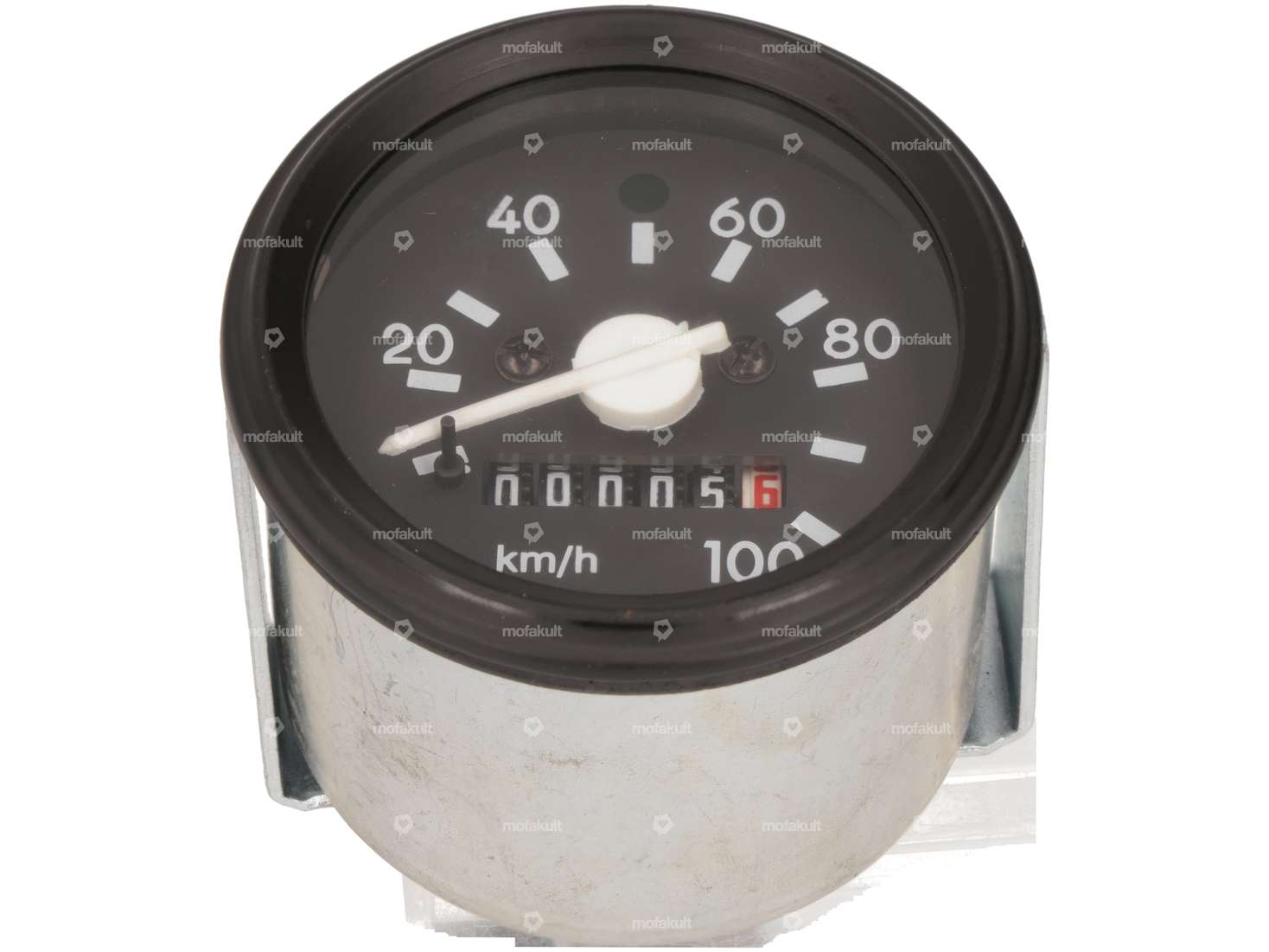 Tacho 100 km/h Ø 60 mm beleuchtet schwarz Carousel Image 1