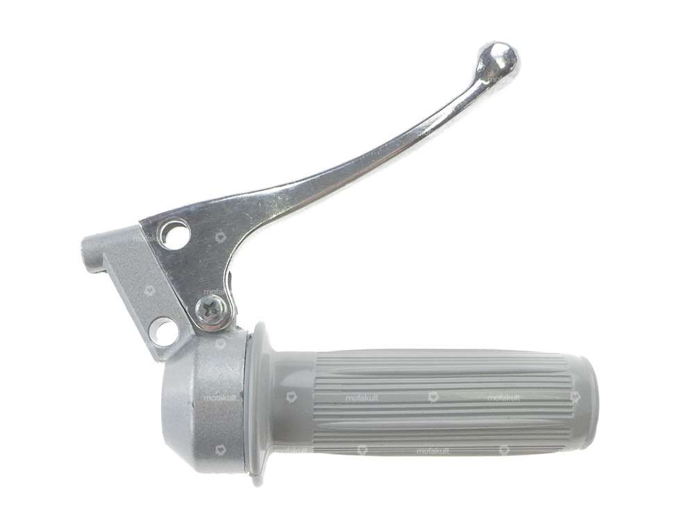 Throttle grip solid cast round gray Carousel Image 1