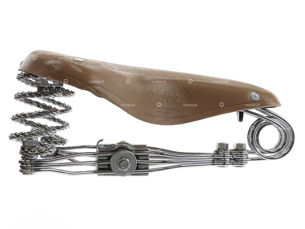 Tabor Sattel Leder Tonnenfeder gedreht hellbraun Carousel Image 4