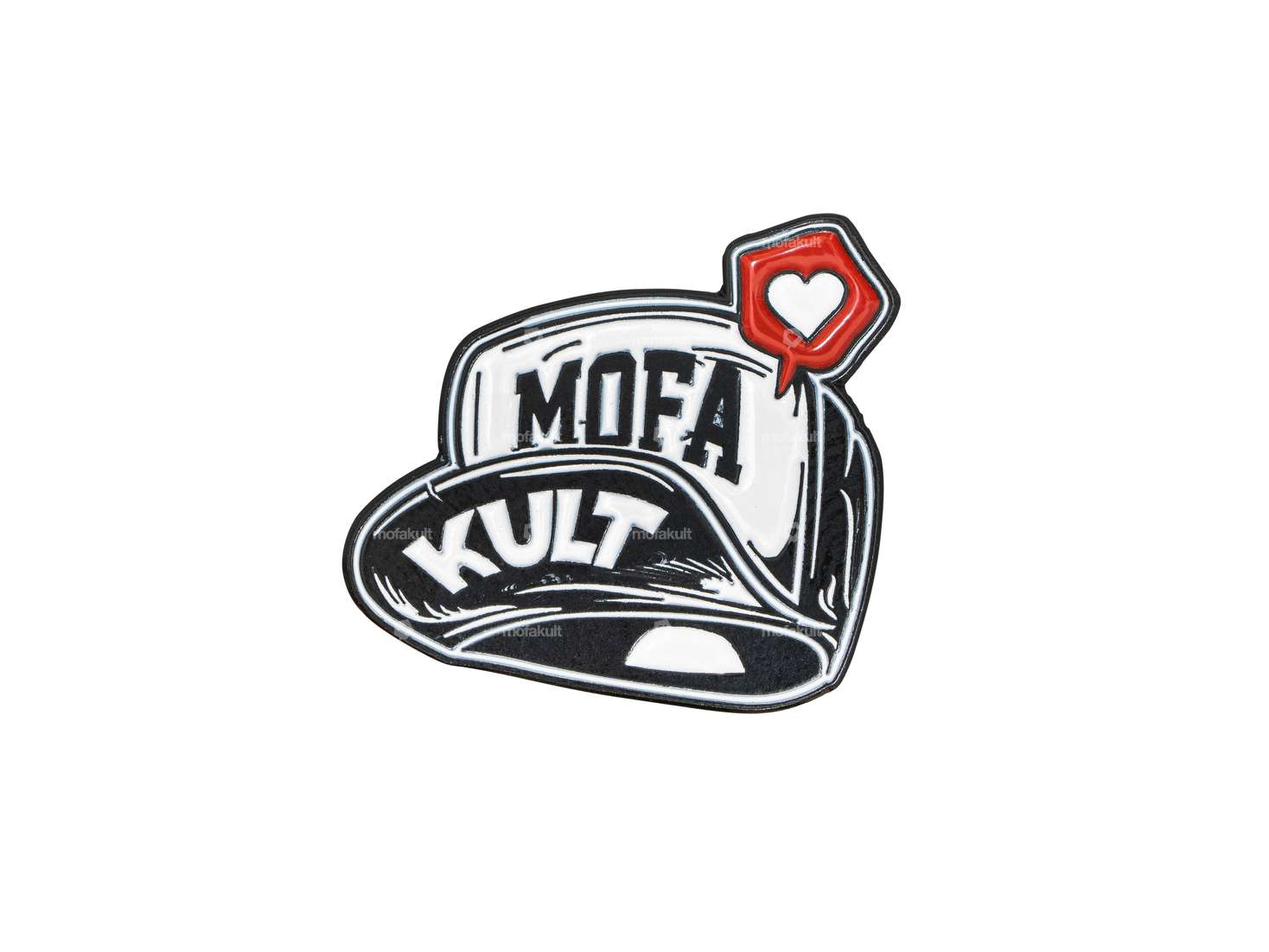 mk-Merch Pin «mofakult Cap» 25 x 22 mm Carousel Image 1