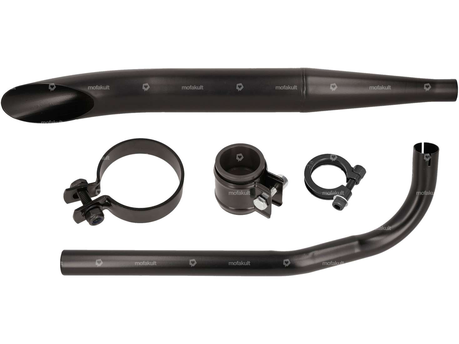 Auspuff-Set Sidepipe Ø 28 / 60 mm schwarz | Sachs 503 Carousel Image 1