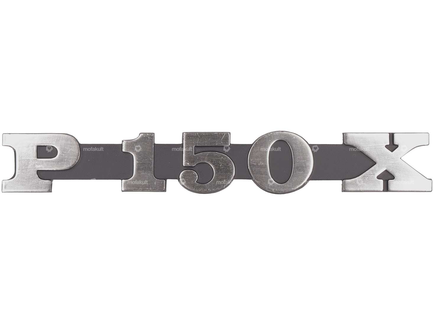 CIF Emblem Seitenhaube links «P 150 X» Aluminium | Vespa P150X Carousel Image 1