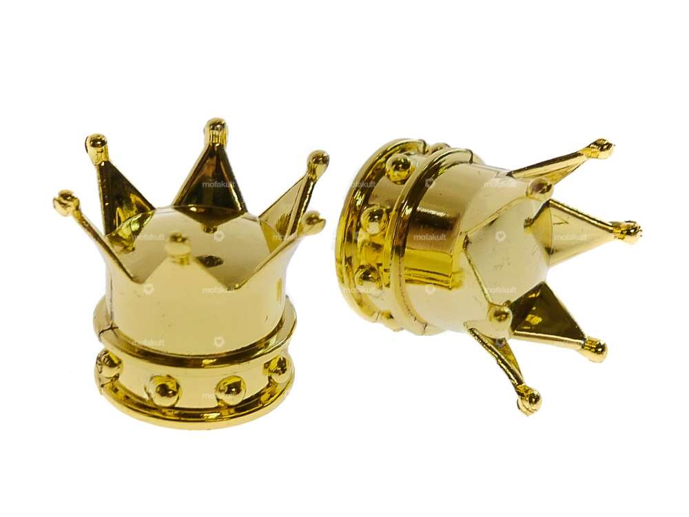 Valve caps crown gold Carousel Image 1