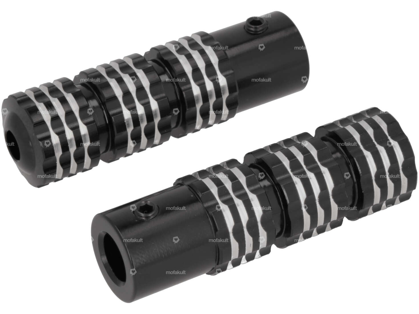 GPO footrests aluminum black anodized Carousel Image 1