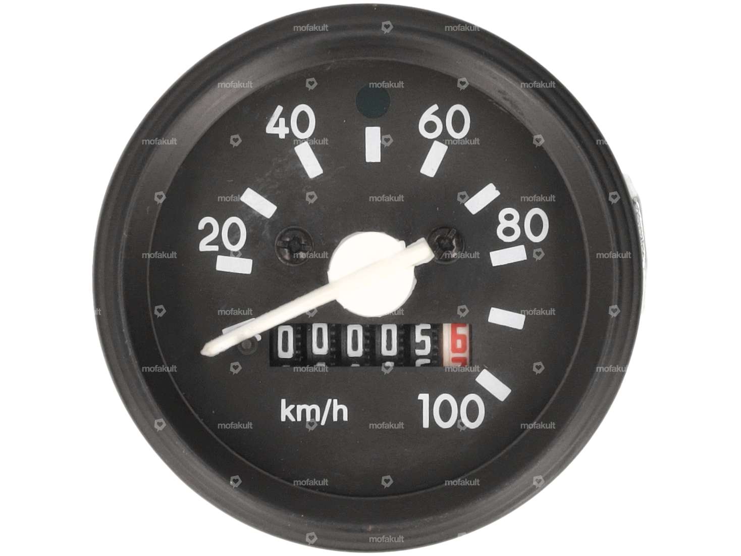 Tacho 100 km/h Ø 60 mm beleuchtet schwarz Carousel Image 2