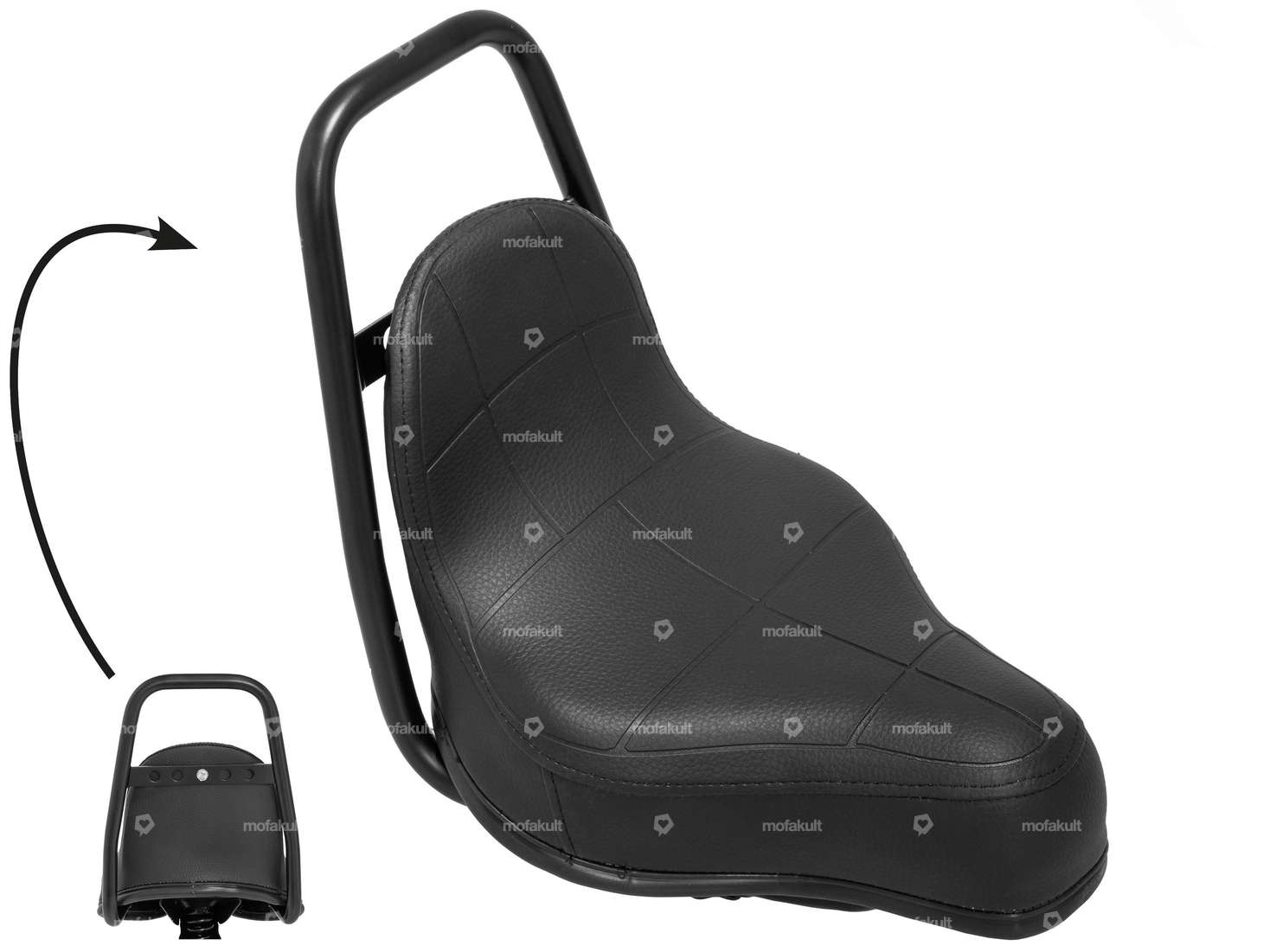 Sattel «Chopper» gefedert schwarz Carousel Image 1