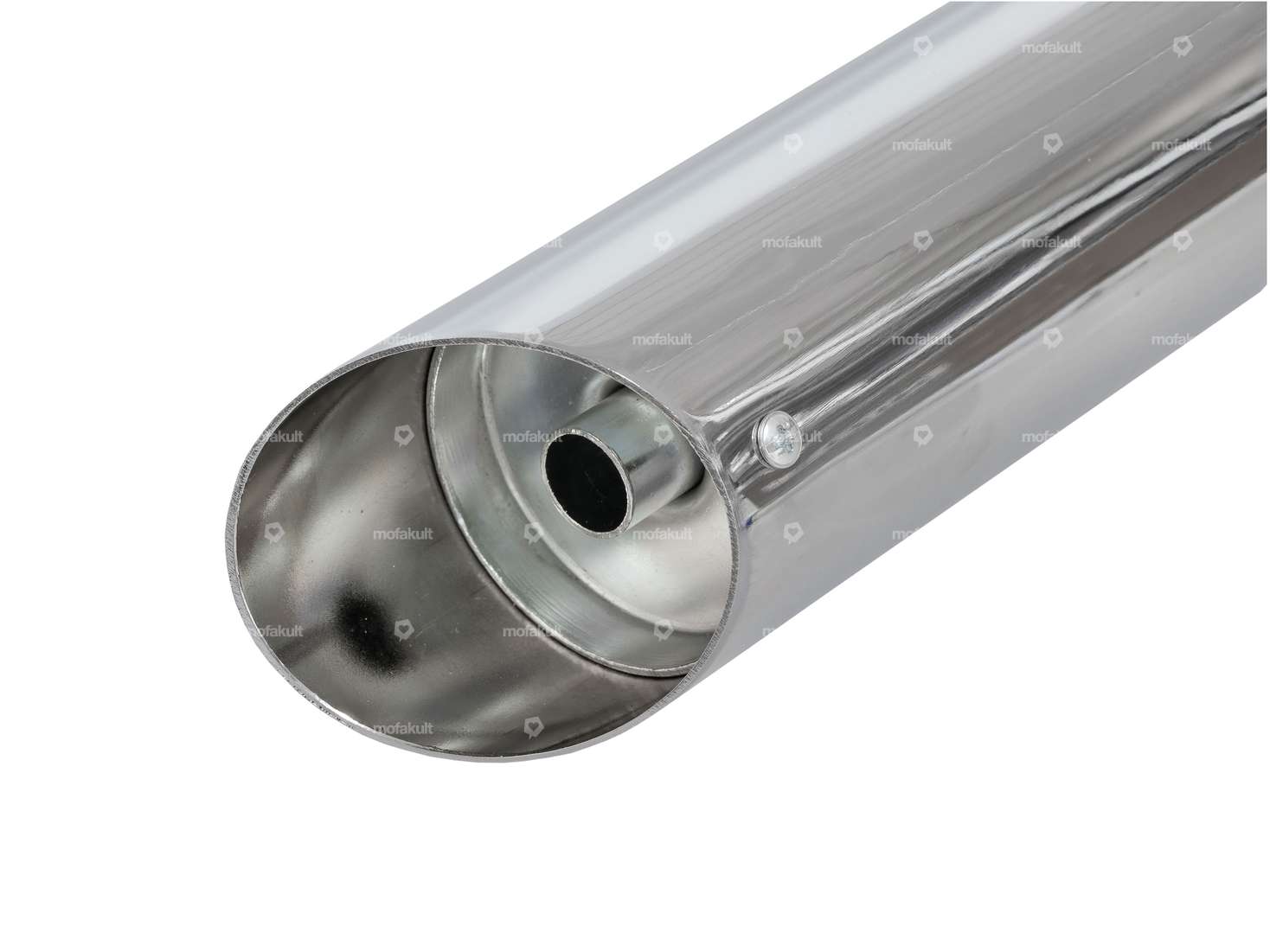 Auspuff Boss Demper Ø 28 / 60 mm mit Lasche Chrom | Puch Carousel Image 5