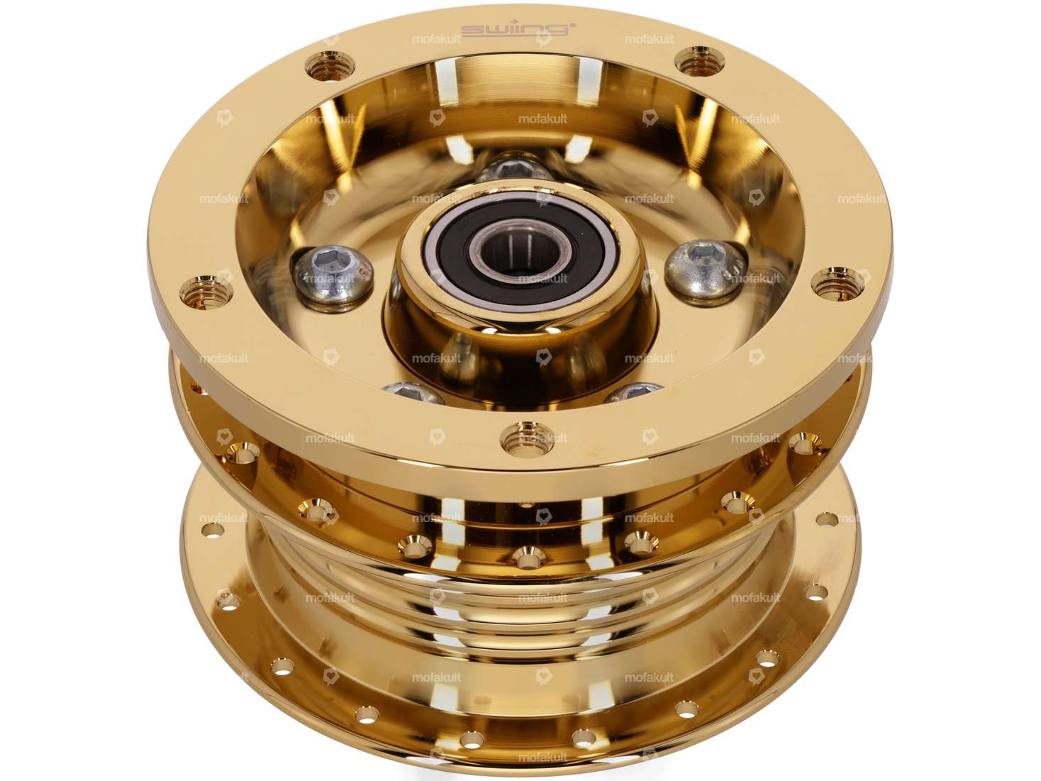 swiing® ingenious Radnabe Speichenfelge mit Scheibenbremse gold Carousel Image 1