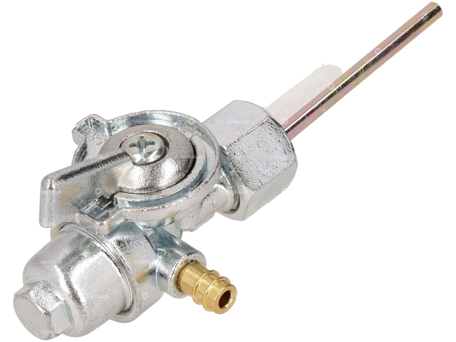 Benzinhahn senkrecht M15x1 (mit Überwurfmutter rechts abgehend | Yamaha FS1, DT / Suzuki TSX Carousel Image 2