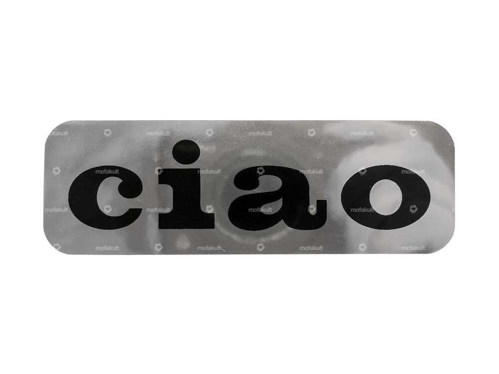Tank sticker "ciao" chrome 86 x 26 mm | Piaggio Ciao P, SC Carousel Image 1