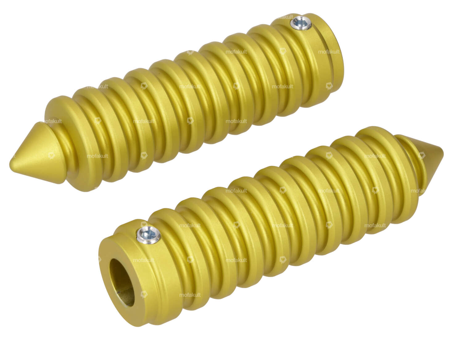 66HEROES Fussrasten gerillt spitz gelbgrün Carousel Image 1