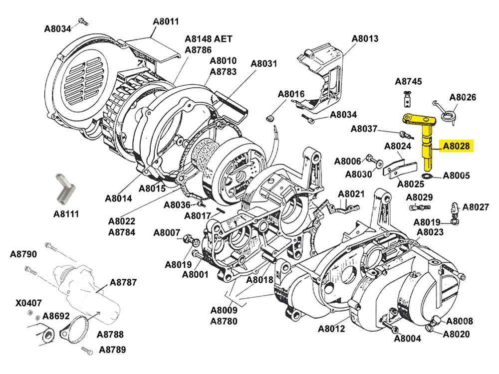Kupplungshebel Motor | Beta 521, 512 (A8028) Carousel Image 3