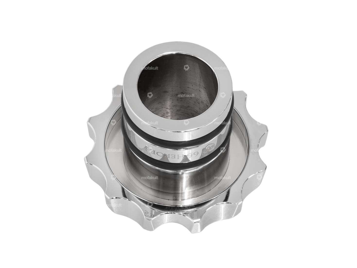 66HEROES Tankdeckel «Iron Cross» Alu Chrom | Puch Maxi Carousel Image 2