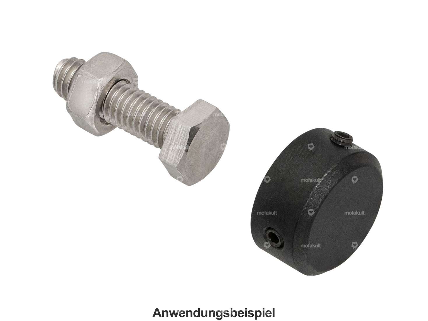 66HEROES Cover hexagonal M8 aluminum black anodized Carousel Image 3