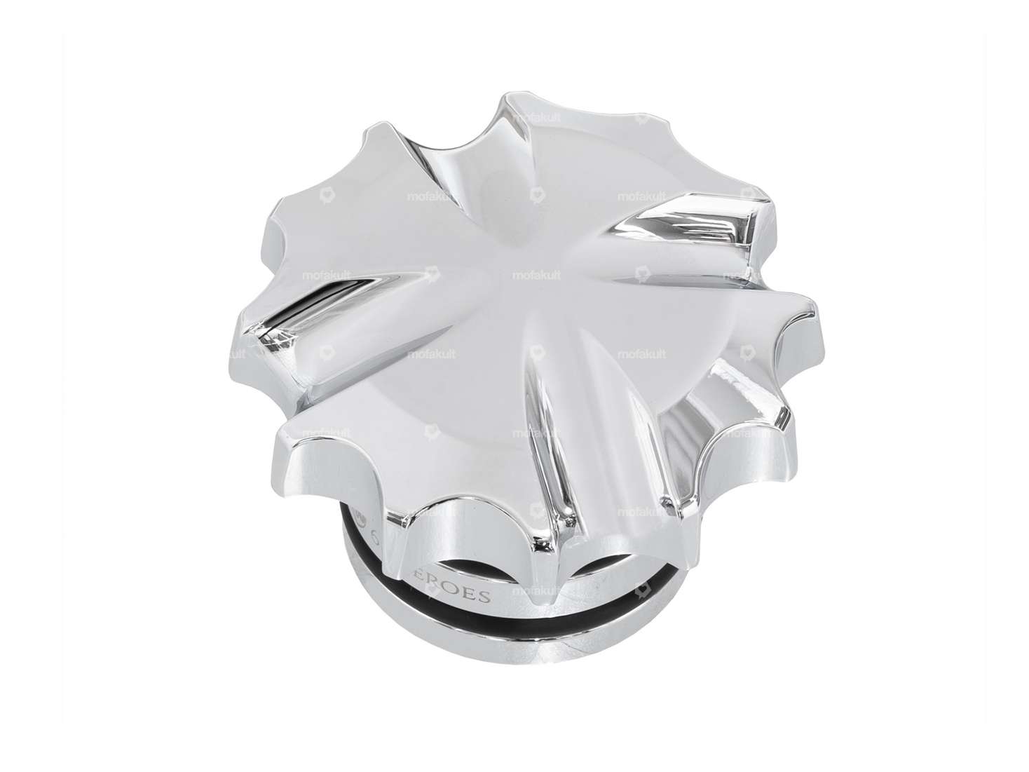 66HEROES Tank cap "Iron Cross" aluminum chrome | Piaggio Ciao, Bravo Carousel Image 1