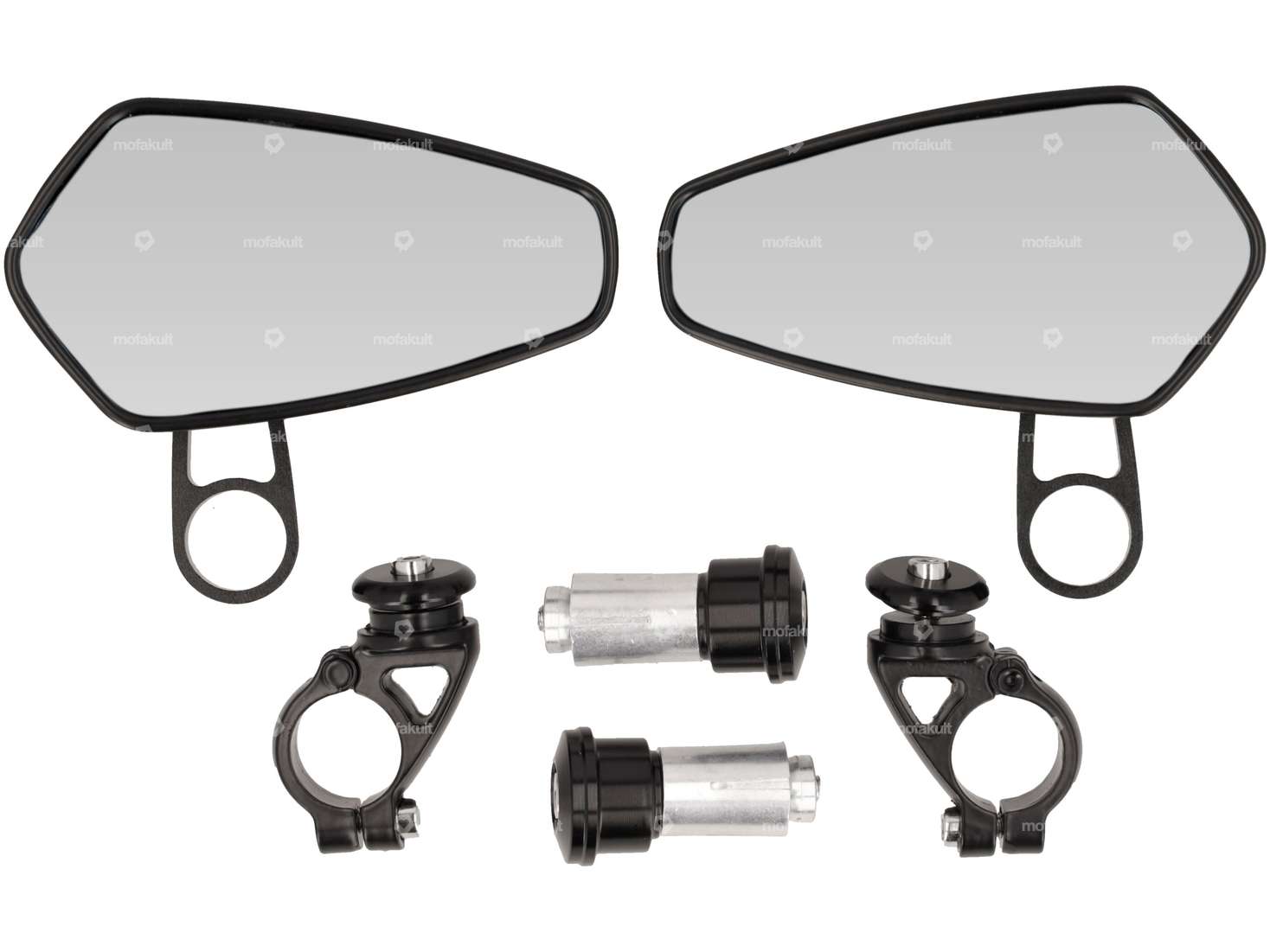 Spiegel CNC «Diamant» Steckvariante Alu schwarz Carousel Image 1