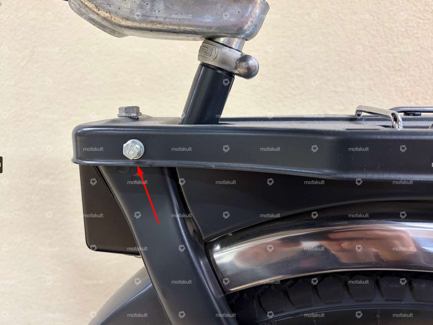 Luggage rack spacer black plastic | Piaggio Ciao SC, PX Carousel Image 2