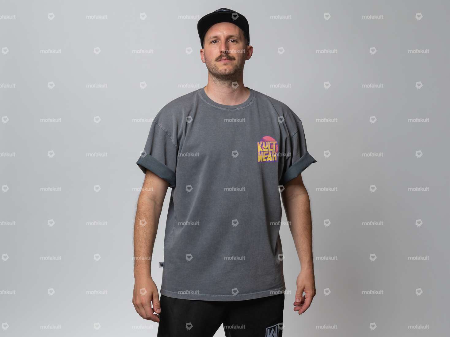 KULTWEAR T-Shirt «Vintage» Oversized grau Carousel Image 1