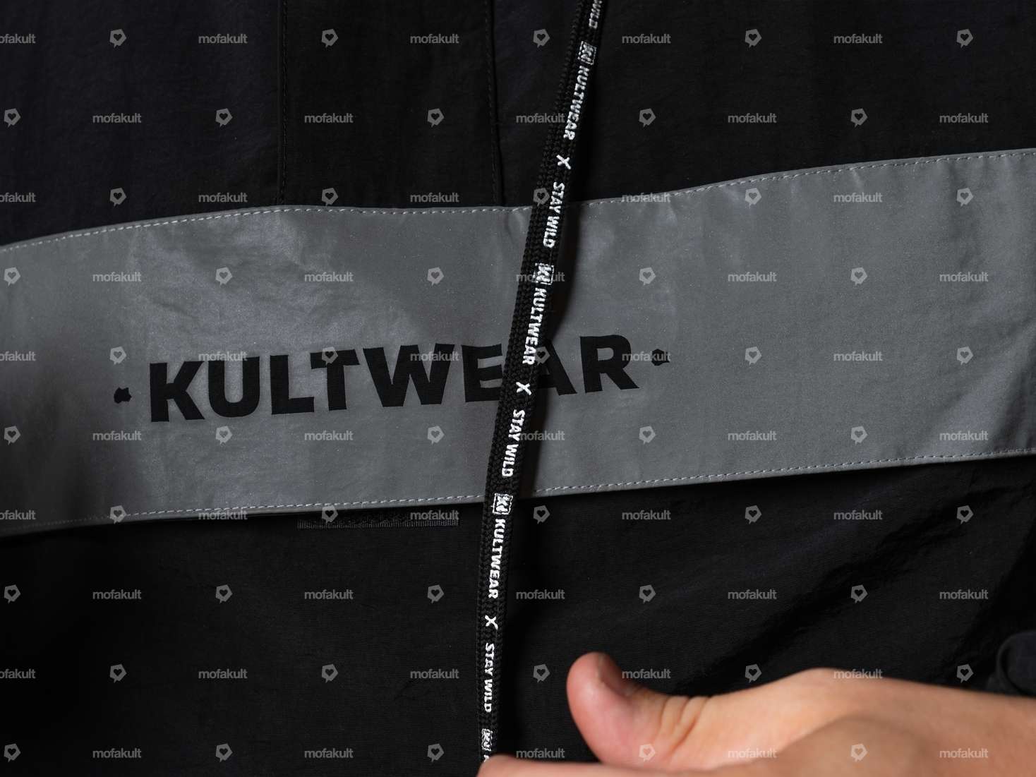 KULTWEAR Windbreaker «Ride» schwarz / grau Carousel Image 5