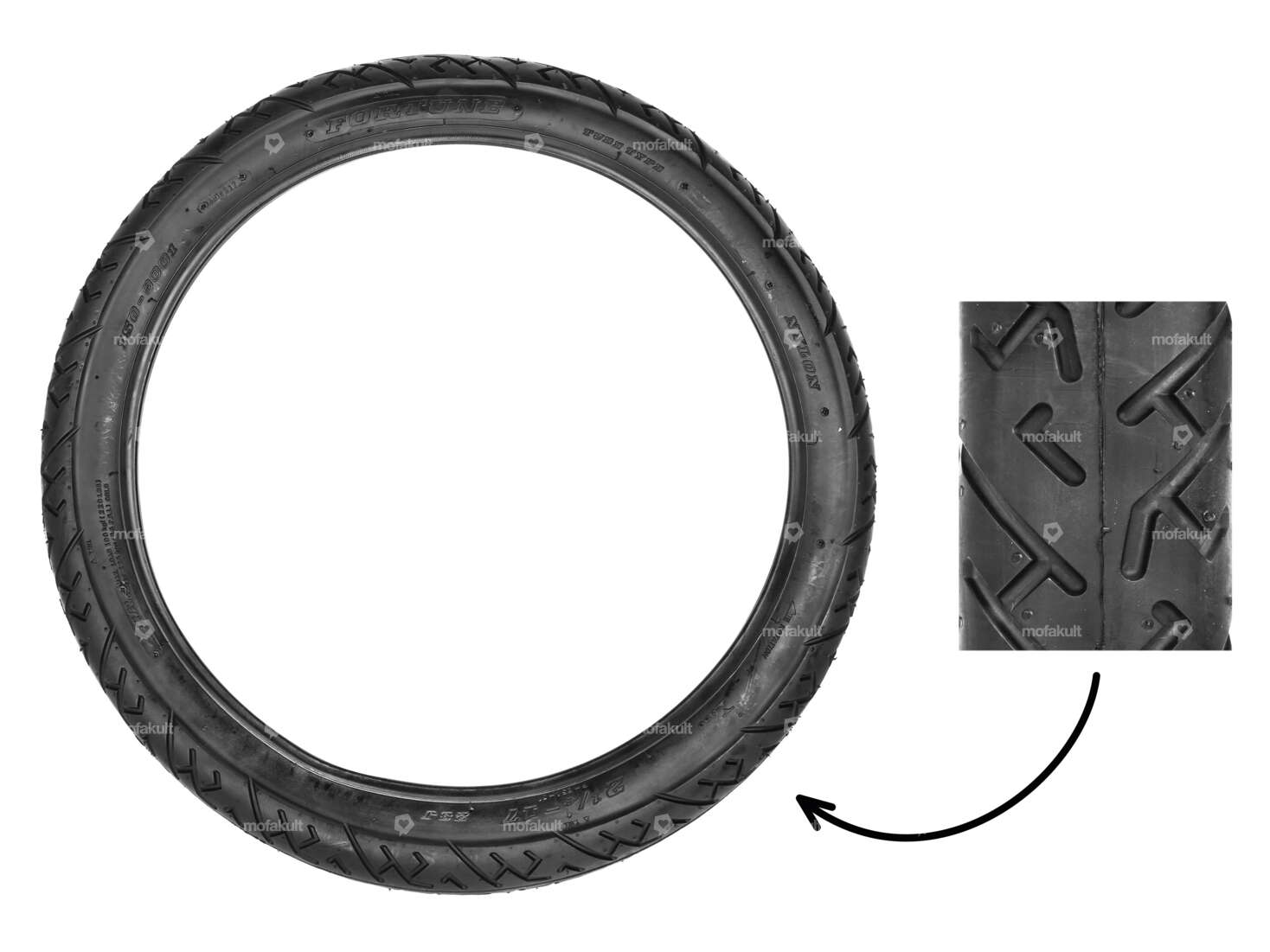 Fortune 2.25 x 17" tires F-854 4 P.R. Semi-Slick Carousel Image 1