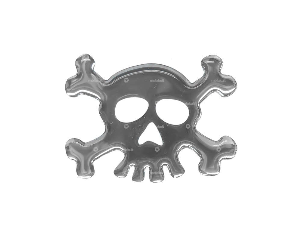Totenkopf Sticker / Gelkleber 3D Chrom Carousel Image 1