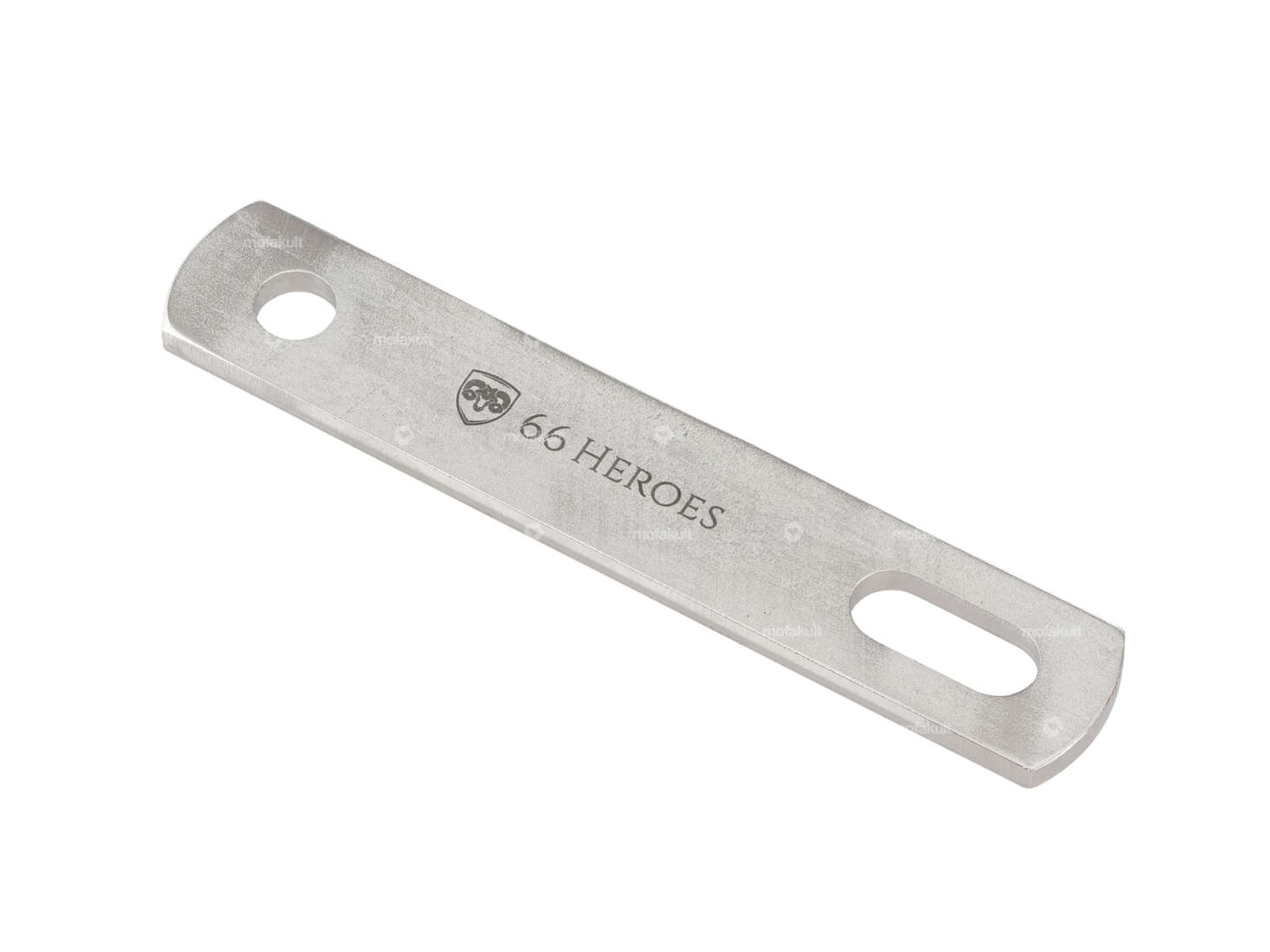 66HEROES Auspuffhalterung 75 mm flach Inox Carousel Image 1