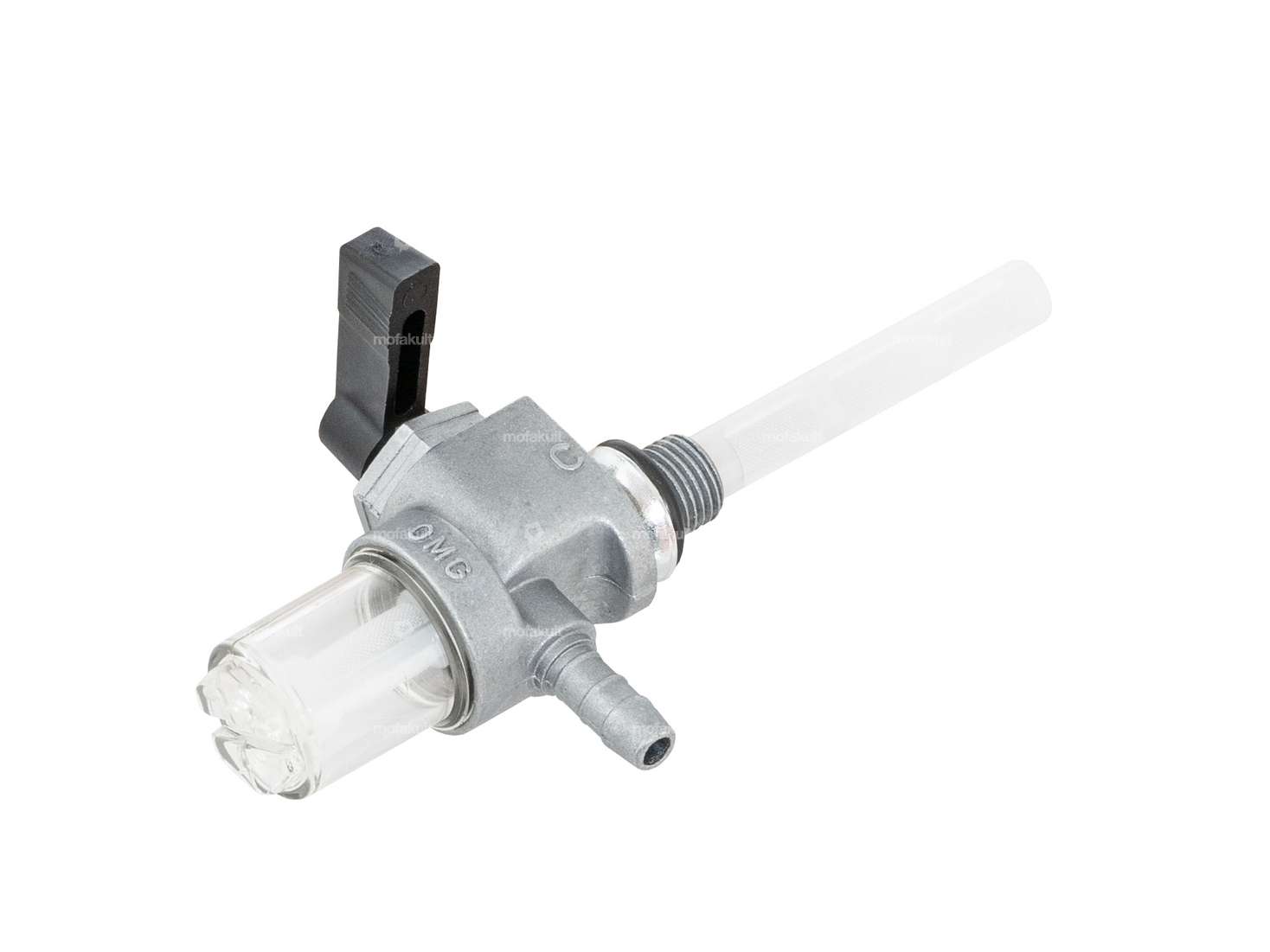 OMG Benzinhahn senkrecht M10x1 (zum einschrauben) hinten abgehend Filterkammer Kunststoff Carousel Image 2