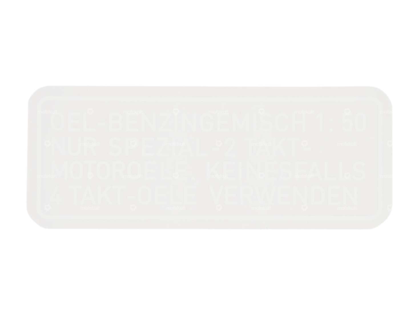 Aufkleber «OEL-BENZINGEMISCH 1:50» 63 x 25 weiss | Puch Carousel Image 1