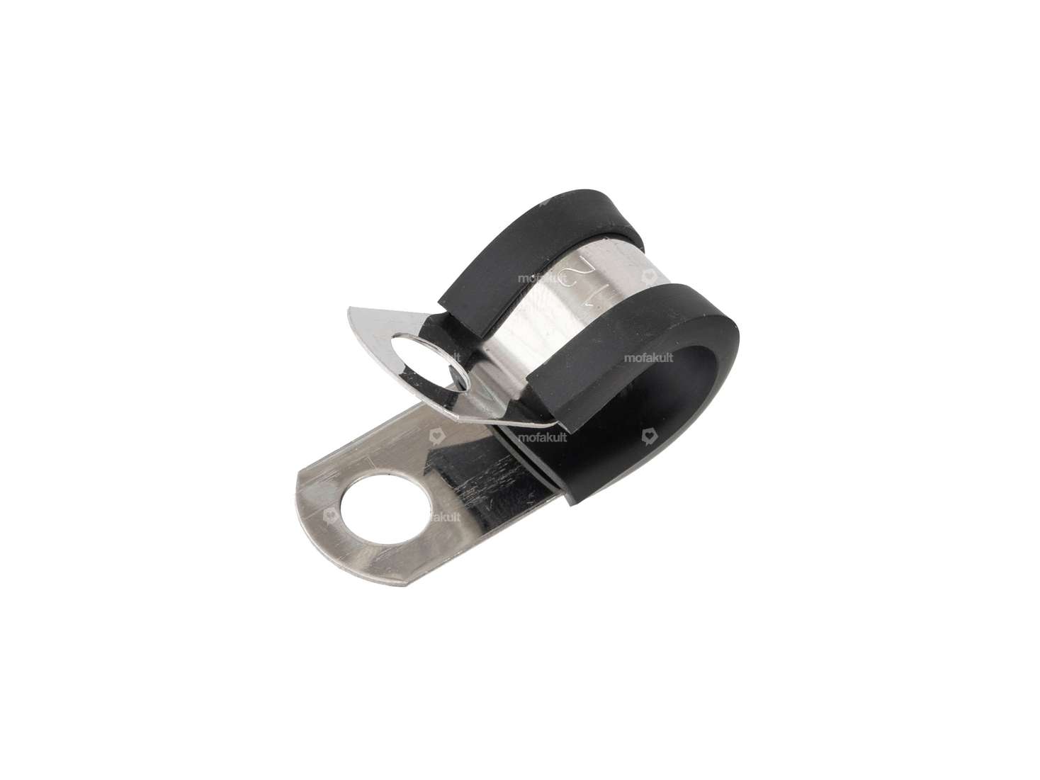 Cable clamp 12 mm rubber insert Inox Carousel Image 1
