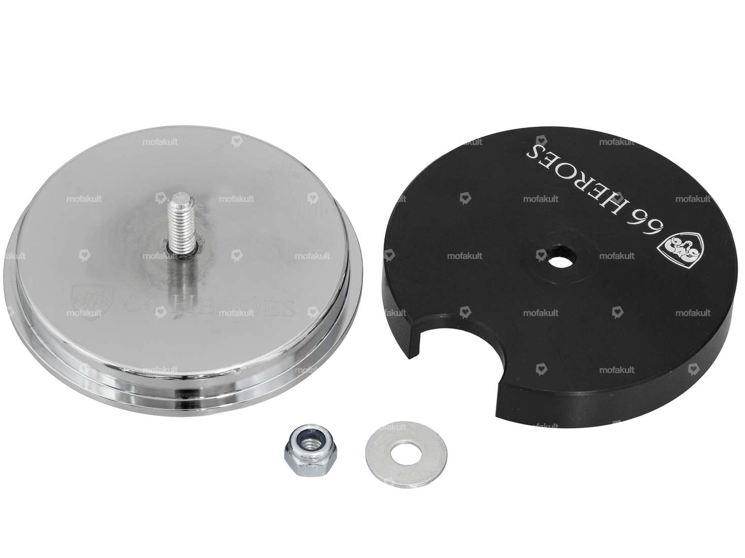 66HEROES speedometer bezel Ø 48 mm "Sachs" chrome Carousel Image 2