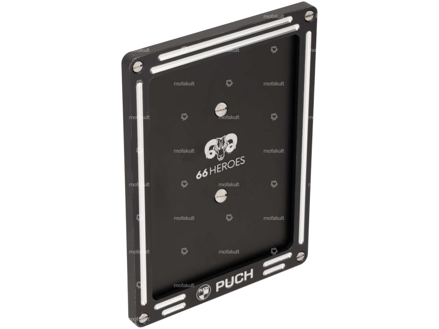 66HEROES Nummernrahmen Custom «Puch» schwarz (CH-Version) Carousel Image 1