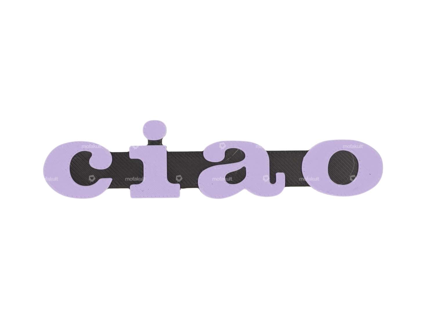 Emblem «ciao» Kunststoff 3D lila / schwarz Carousel Image 1