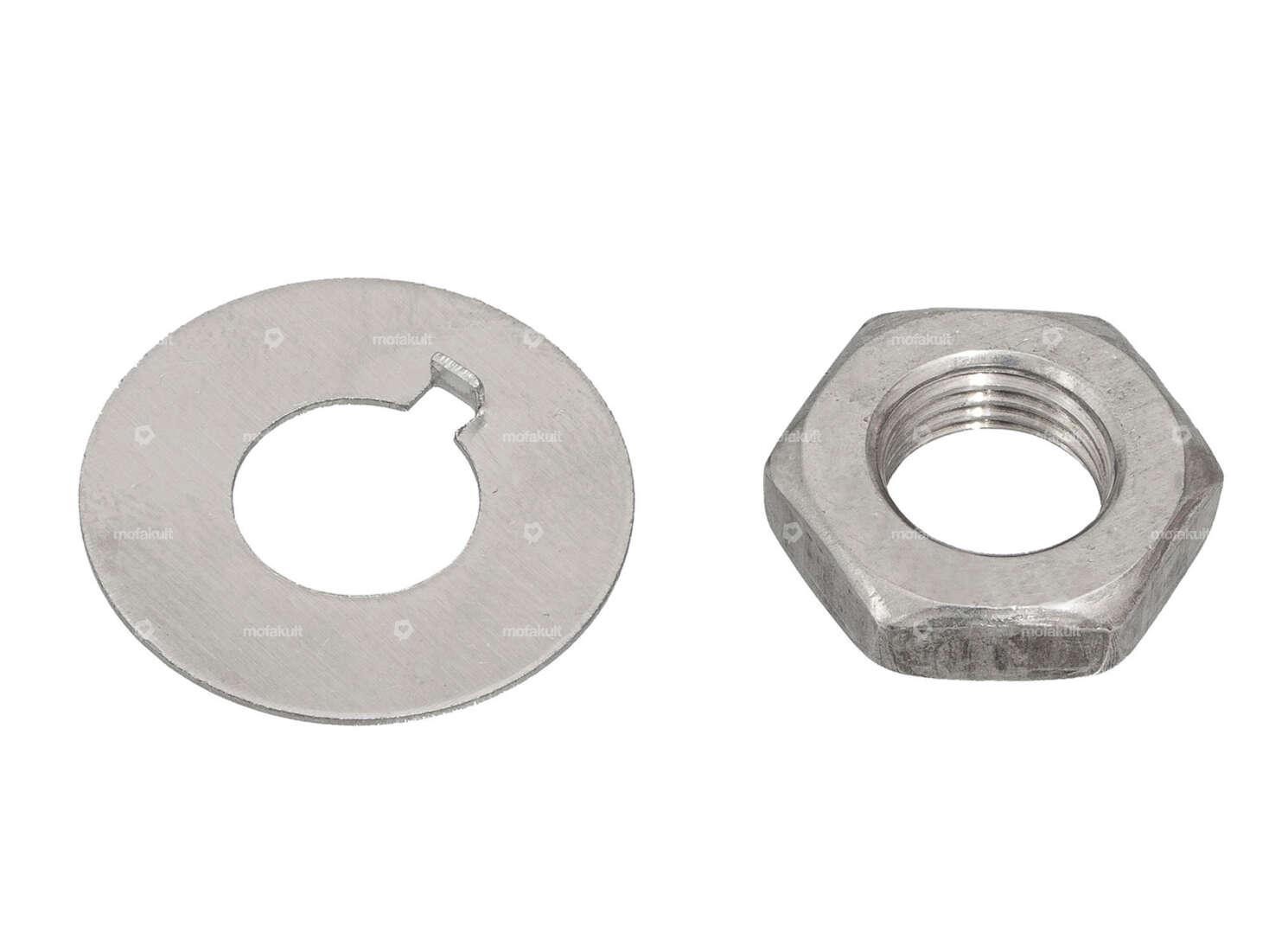 swiing® revival Ritzelbefestigung M10x1 (Mutter & Scheibe) Inox | Sachs 502, 50/2 Carousel Image 1