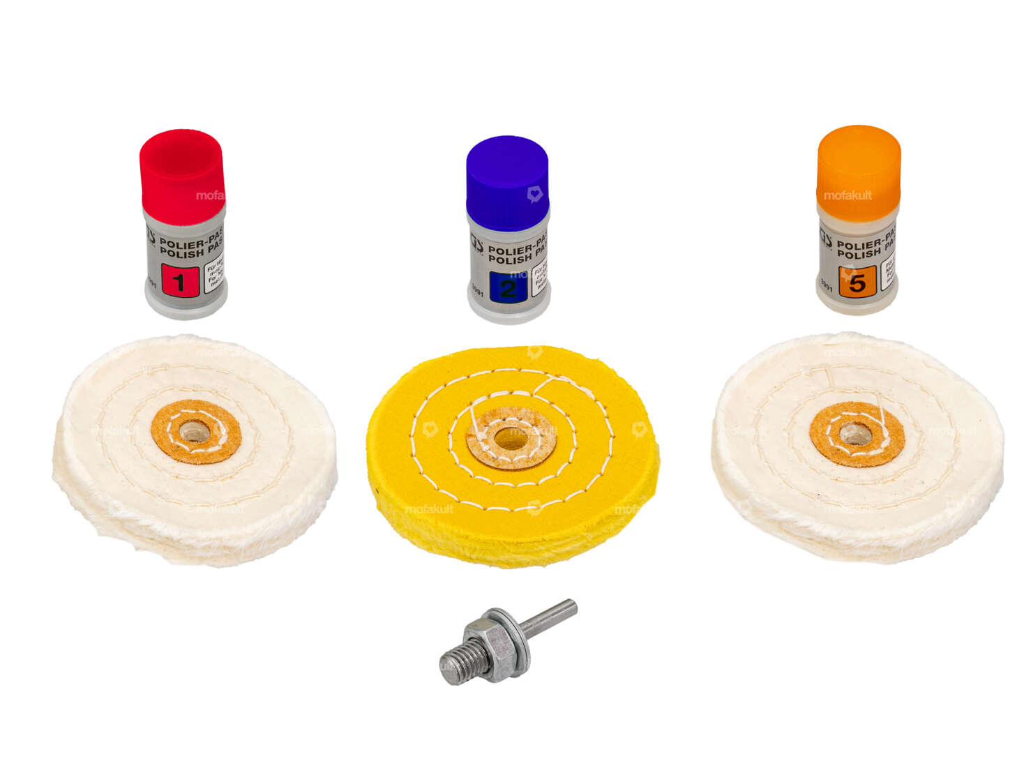 BGS polishing wheel set for soft metals Ø 100 mm Carousel Image 1