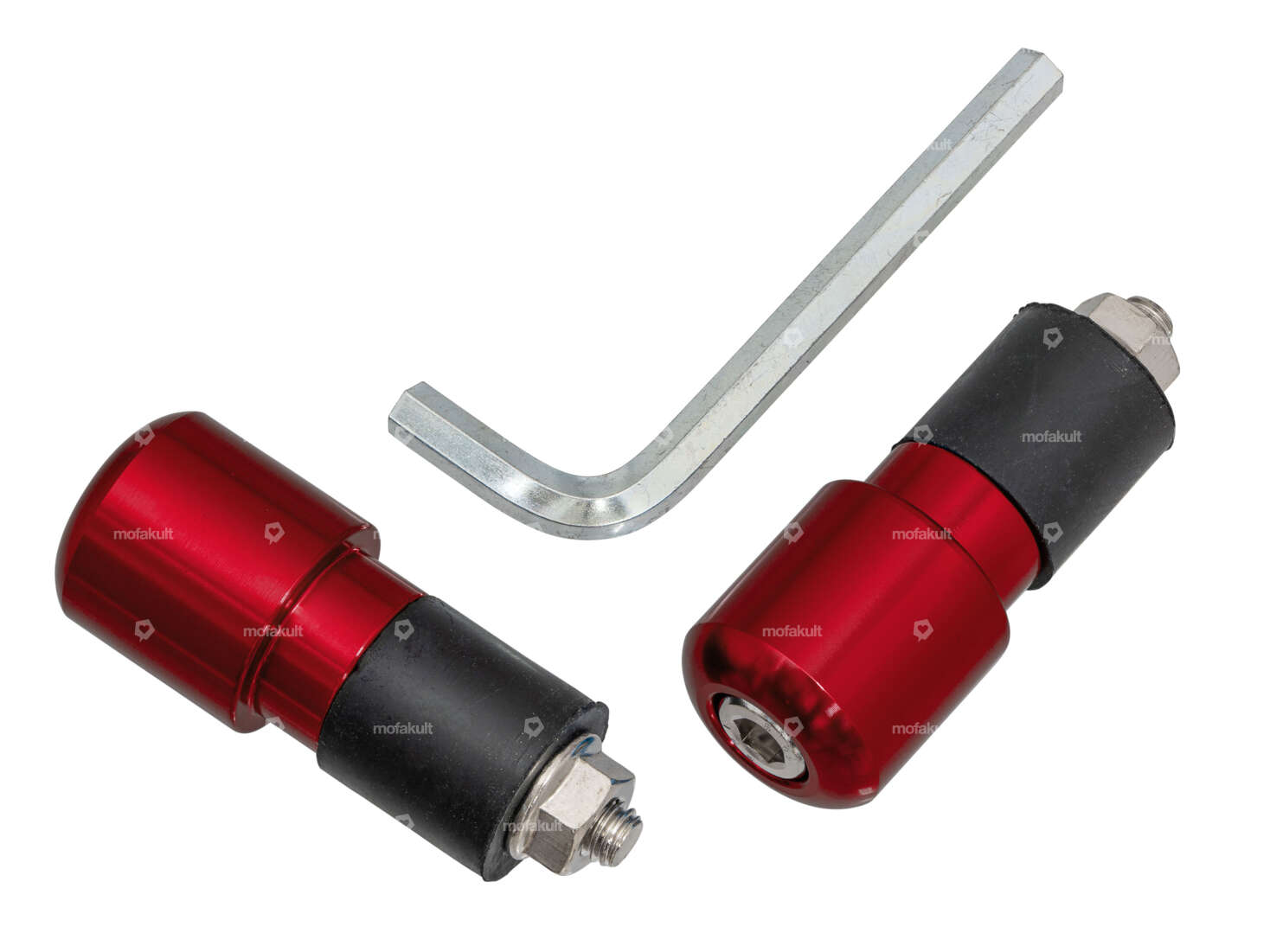 GPO Lenkerendzapfen Alu rot (2 Stück) Carousel Image 1