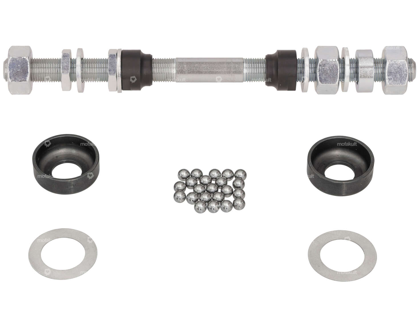 swiing® revival wheel axle set M11x1 x 180 cast rear wheel | Puch Maxi, X30 Carousel Image 1