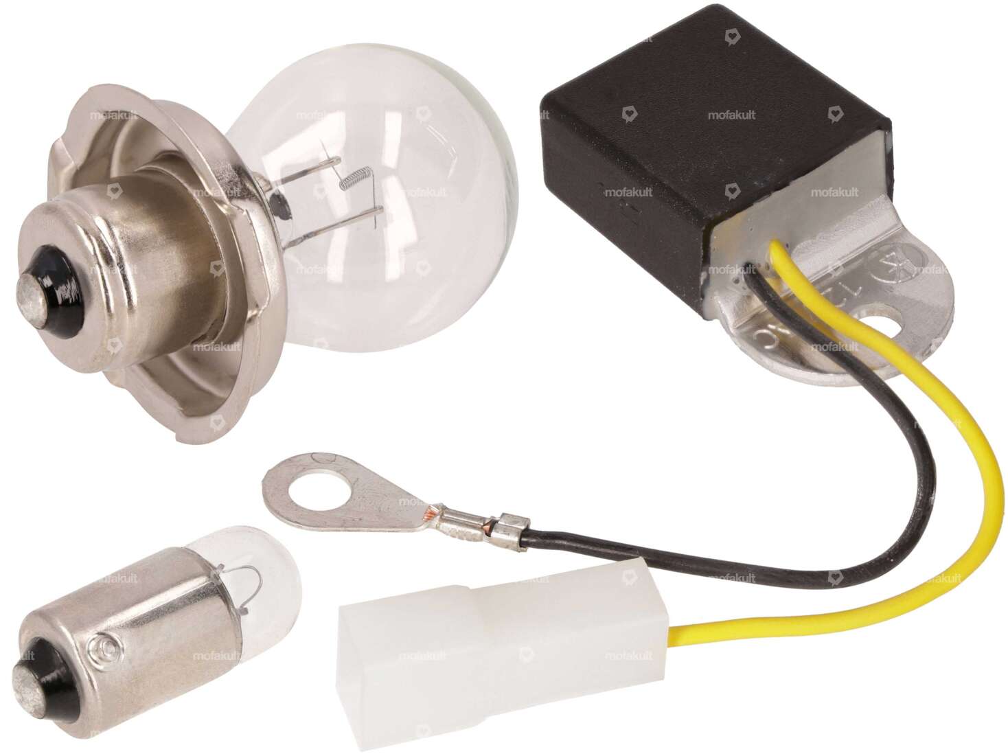 12V Glühbirnen-Set (P26s) mit Leonelli Spannungsregler | Puch Carousel Image 1