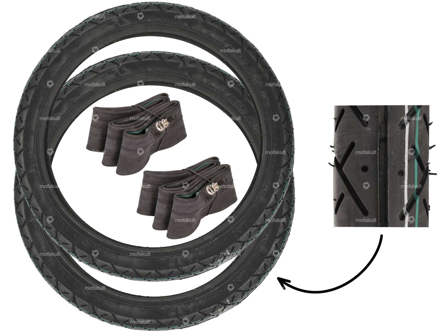 VeeRubber Reifen-Set 2.25 x 17" VRM101 (V101) Semi-Slick Carousel Image 1