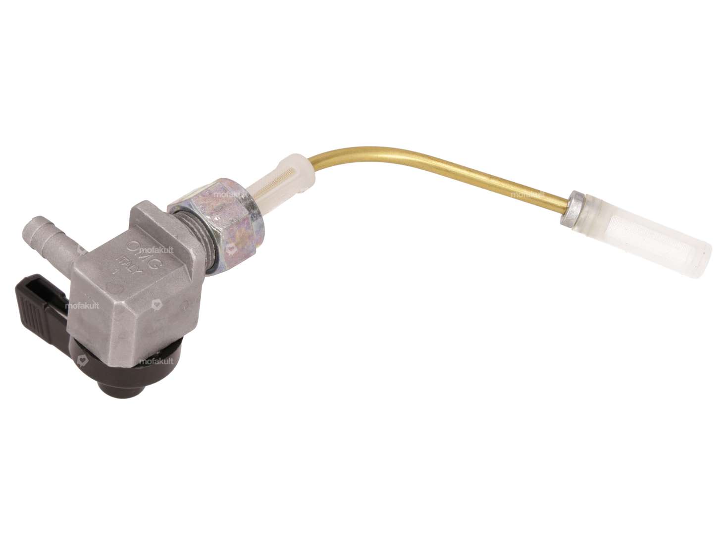 OMG Benzinhahn horizontal M12x1 beschriftet (mit Überwurfmutter) unten abgehend Carousel Image 3