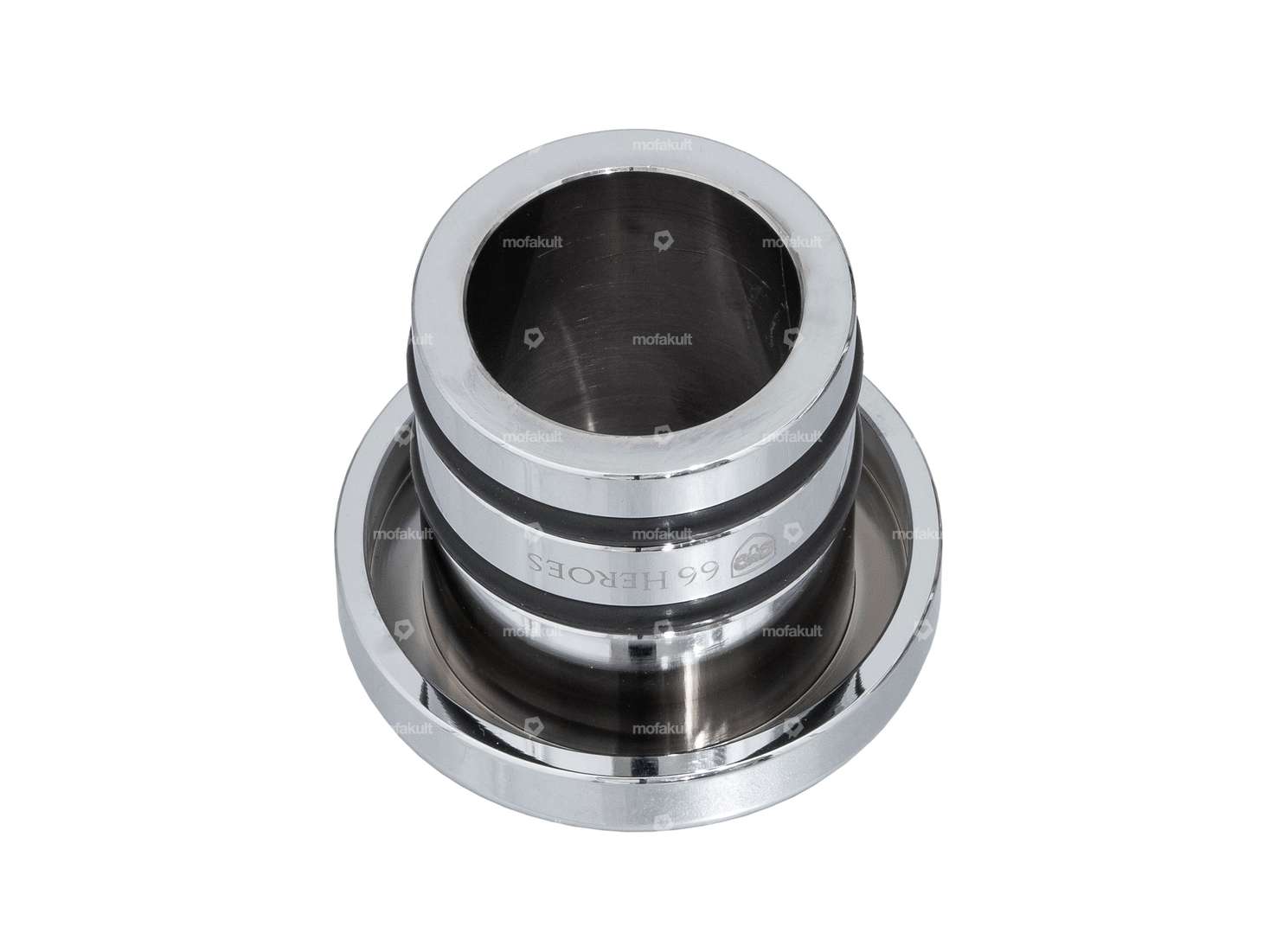 66HEROES Tankdeckel «Piaggio» Chrom rund | Piaggio Ciao, Bravo Carousel Image 2