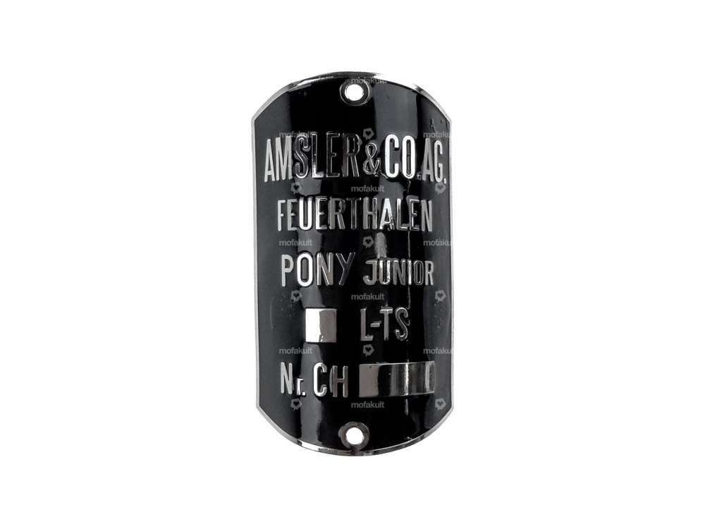 Nameplate for head tube (curved) black | Pony Junior Carousel Image 1