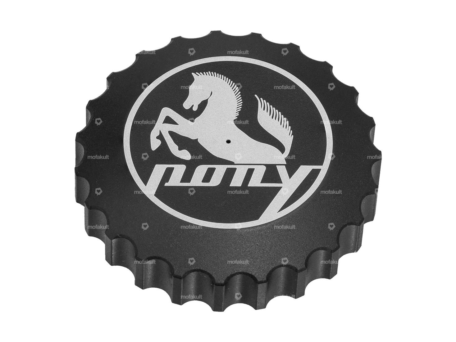 66HEROES fuel filler cap "Pony" bayonet 40 mm black Carousel Image 1