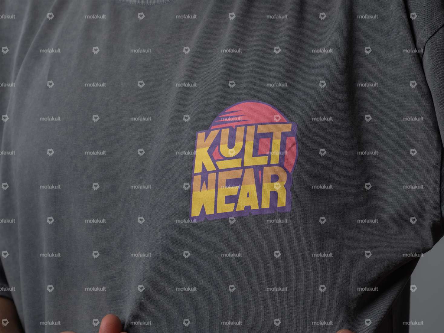 KULTWEAR T-Shirt «Vintage» Oversized grau Carousel Image 3