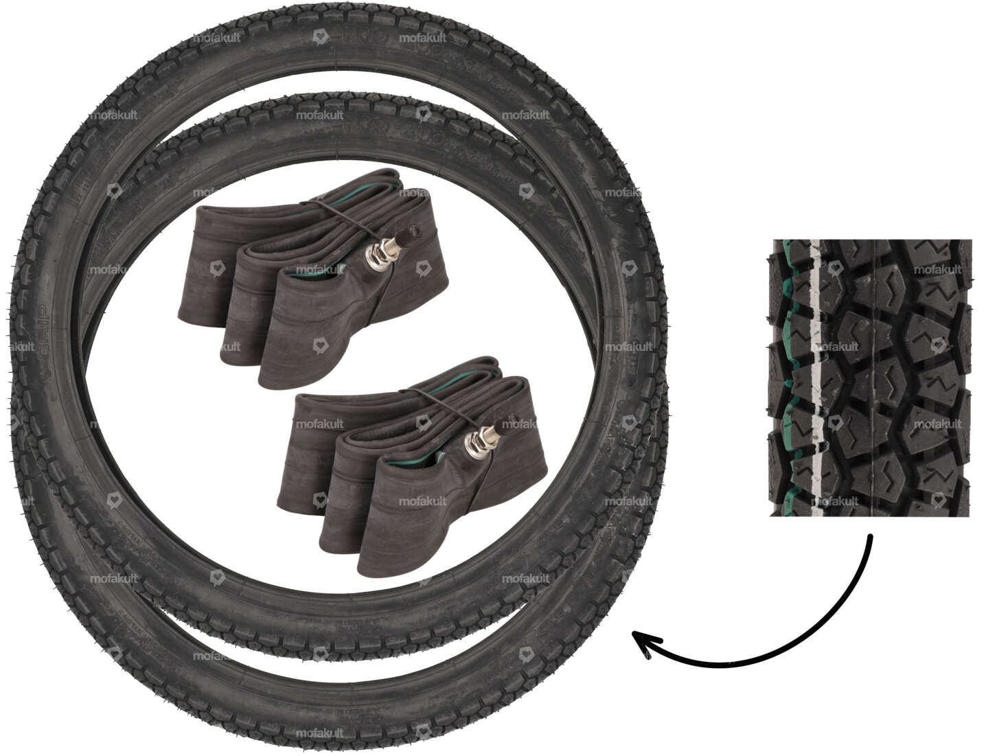 VeeRubber tire set 2.00 x 17" VRM125 (V125) Allround Carousel Image 1
