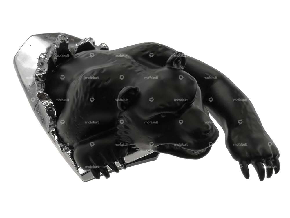 Zierfigur Hunting Bear gross Chrom / schwarz Carousel Image 1